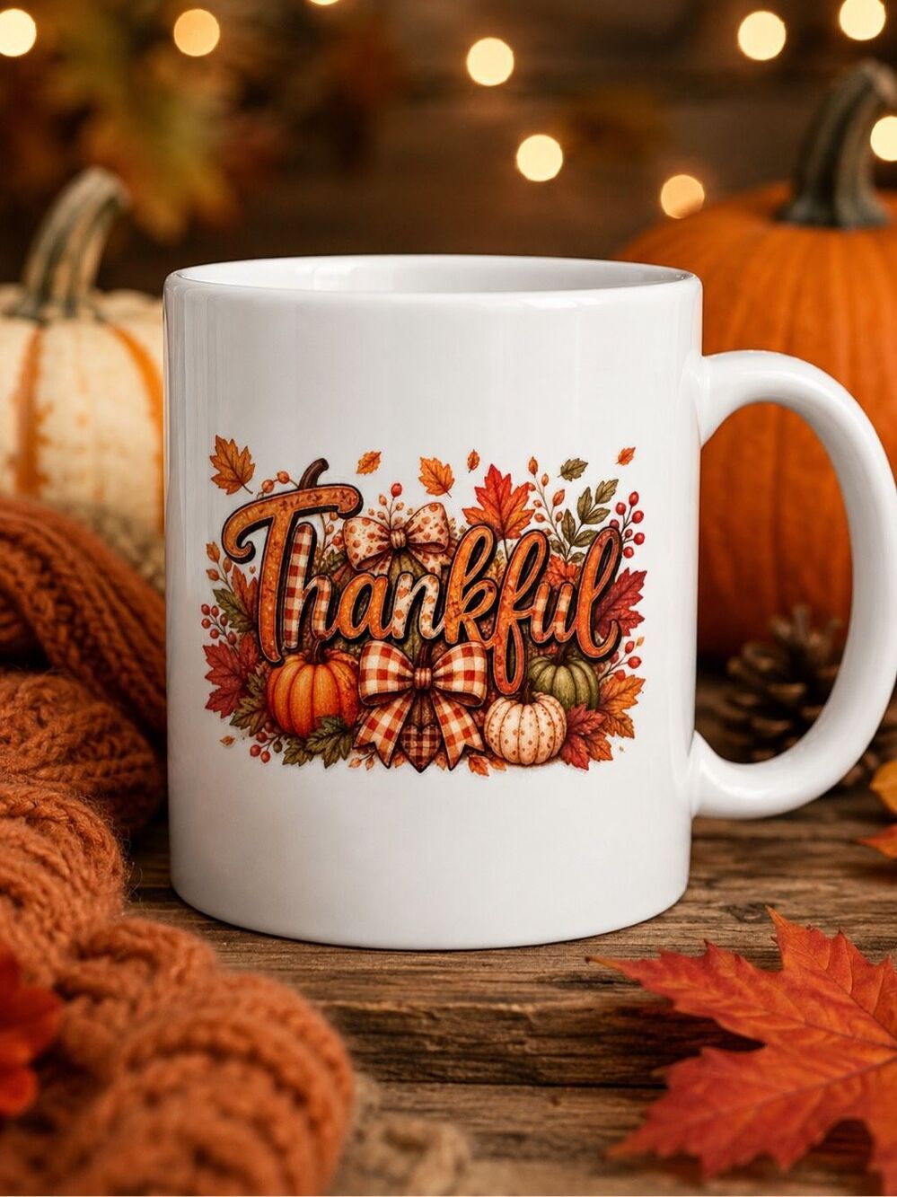 Fall Coffee Mug 12 oz Autumn Decor Pumpkin Spice Cozy Seasonal Gift Cup festive